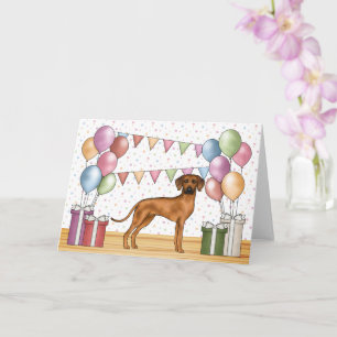 Rhodesian Ridgeback Colorful Pastel Happy Birthday Card