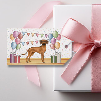 Rhodesian Ridgeback Colorful Pastel Happy Birthday Gift Tags