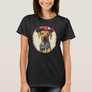 Rhodesian Ridgeback Cowboy Funny Dog Wild West T-Shirt