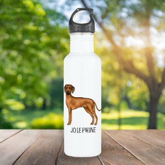 Rhodesian Ridgeback Cute African Lion Dog And Name Stainless Steel Water Bottle