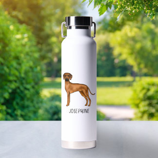 Rhodesian Ridgeback Cute African Lion Dog And Name Water Bottle