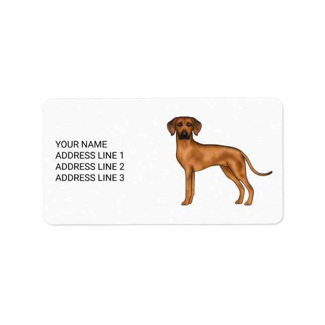 Rhodesian Ridgeback Cute African Lion Dog And Text Label (Front)