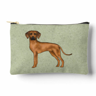Rhodesian Ridgeback Cute African Lion Dog Green Accessory Pouch