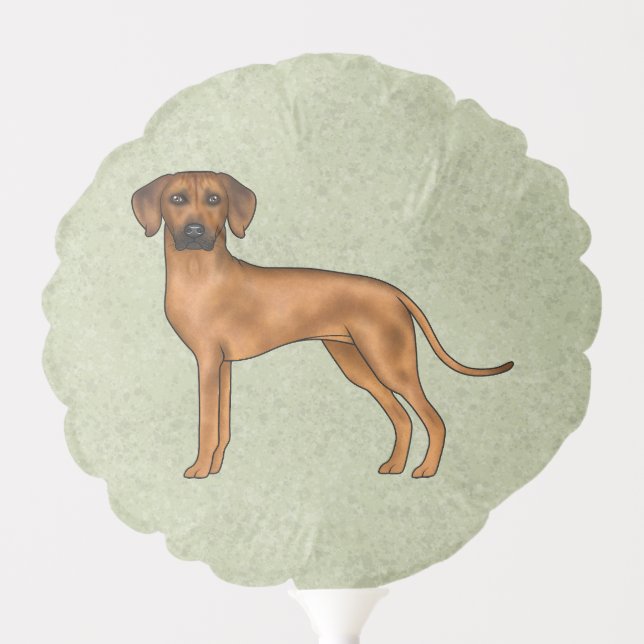 Rhodesian Ridgeback Cute African Lion Dog Green Balloon (Front)