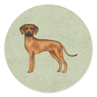 Rhodesian Ridgeback Cute African Lion Dog Green Classic Round Sticker