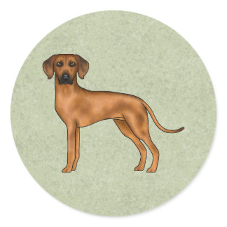Rhodesian Ridgeback Cute African Lion Dog Green Classic Round Sticker