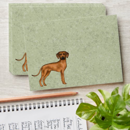 Rhodesian Ridgeback Cute African Lion Dog Green Envelope