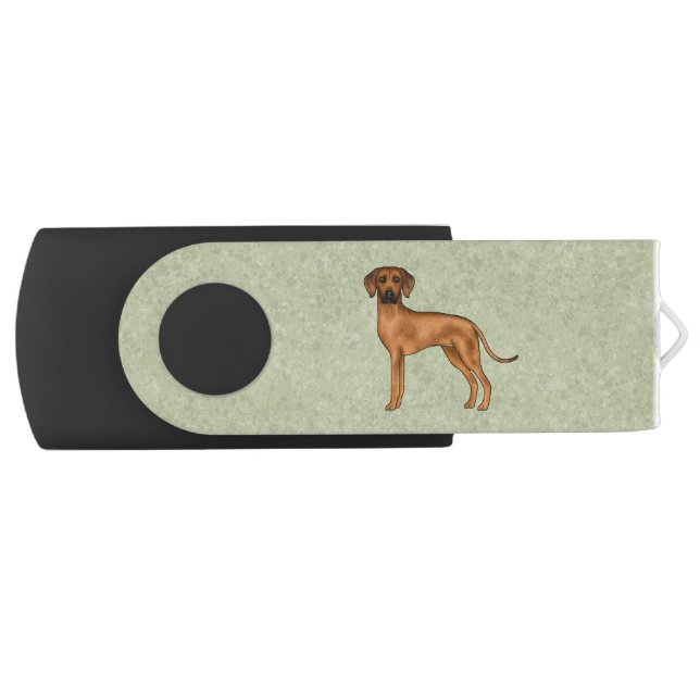 Rhodesian Ridgeback Cute African Lion Dog Green Flash Drive (Front)