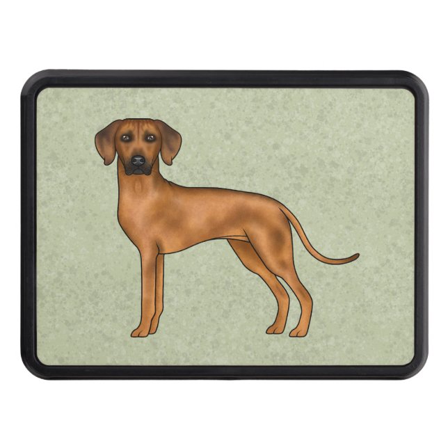 Rhodesian Ridgeback Cute African Lion Dog Green Hitch Cover (Front)