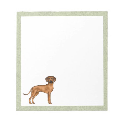 Rhodesian Ridgeback Cute African Lion Dog Green Notepad