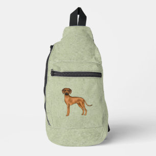 Rhodesian Ridgeback Cute African Lion Dog Green Sling Bag