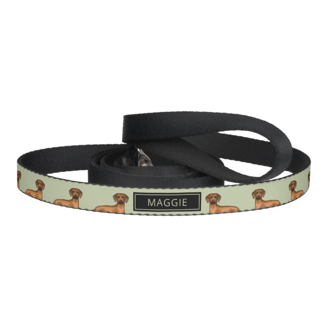 Rhodesian Ridgeback Cute Brown Dog With Name Green Pet Leash (Handle)