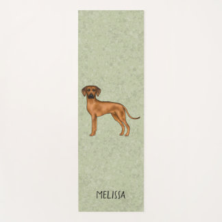 Rhodesian Ridgeback Cute Brown Dog With Name Green Yoga Mat