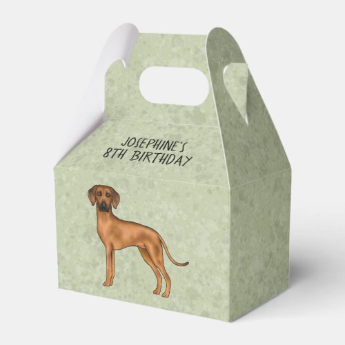 Rhodesian Ridgeback Cute Brown Dog With Text Green Favor Boxes