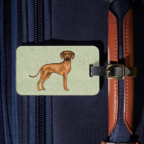 Rhodesian Ridgeback Cute Brown Lion Dog Green Luggage Tag
