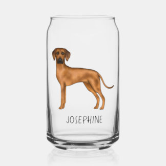 Rhodesian Ridgeback Cute Brown Lion Dog With Name Can Glass