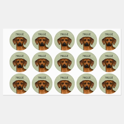 Rhodesian Ridgeback Cute Brown Lion Dog With Name Labels