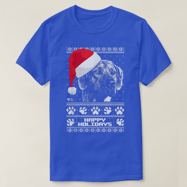 Rhodesian Ridgeback Cute Happy Holidays Christmas  T-Shirt (Design Front)