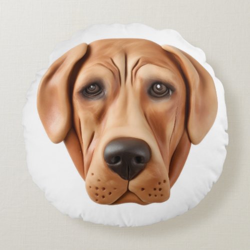 Rhodesian Ridgeback Dog 3D Inspired Round Pillow