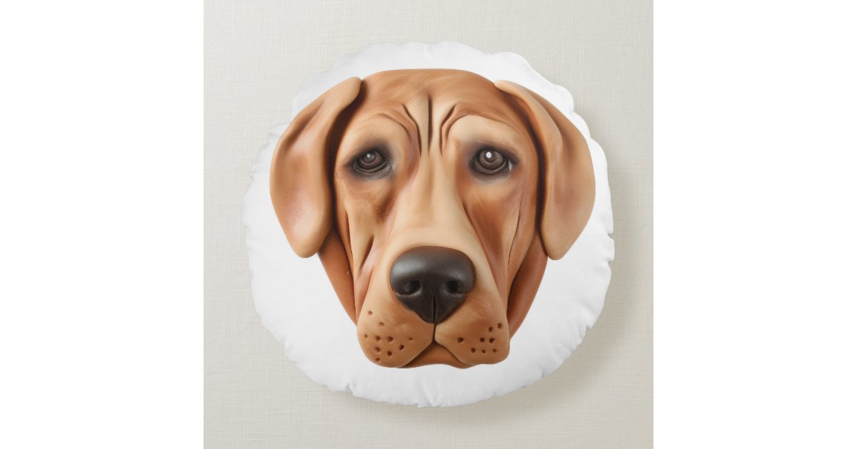 Rhodesian Ridgeback Dog 3D Inspired Round Pillow | Zazzle