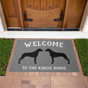 Rhodesian Ridgeback Dog Breed Silhouettes Custom Doormat
