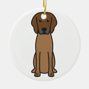 Rhodesian Ridgeback Dog Cartoon Ceramic Ornament