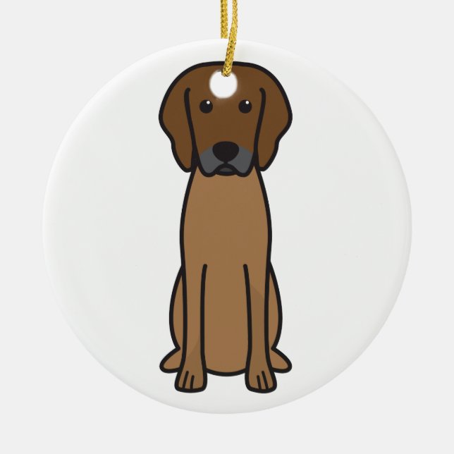 Rhodesian Ridgeback Dog Cartoon Ceramic Ornament (Front)