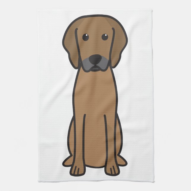 Rhodesian Ridgeback Dog Cartoon Kitchen Towel (Vertical)