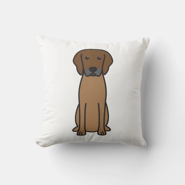 Rhodesian Ridgeback Dog Cartoon Throw Pillow (Front)