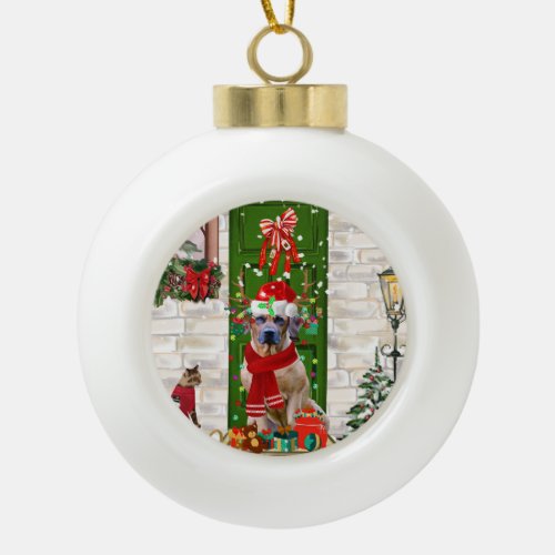 Rhodesian Ridgeback Dog Christmas  Ceramic Ball Christmas Ornament