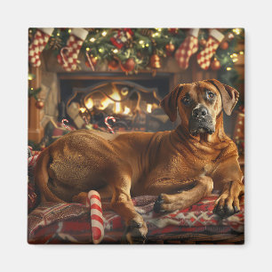 Rhodesian Ridgeback Dog Christmas Festive Magnet