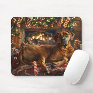 Rhodesian Ridgeback Dog Christmas Festive Mouse Pad