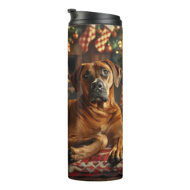 Rhodesian Ridgeback Dog Christmas Festive Thermal Tumbler (Rotated Right)