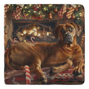 Rhodesian Ridgeback Dog Christmas Festive Trivet