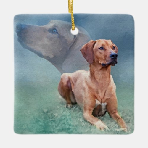 Rhodesian Ridgeback Dog Collage Ceramic Ornament