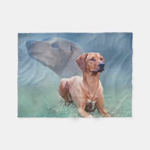 Rhodesian Ridgeback Dog Collage Fleece Blanket