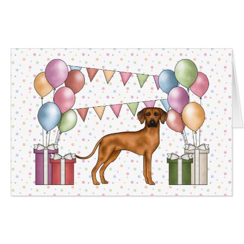 Rhodesian Ridgeback Dog Colorful Pastel Birthday Card