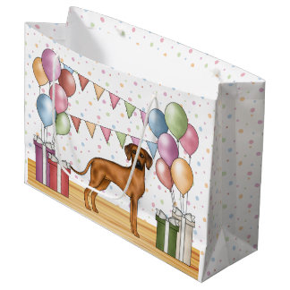 Rhodesian Ridgeback Dog Colorful Pastel Birthday Large Gift Bag
