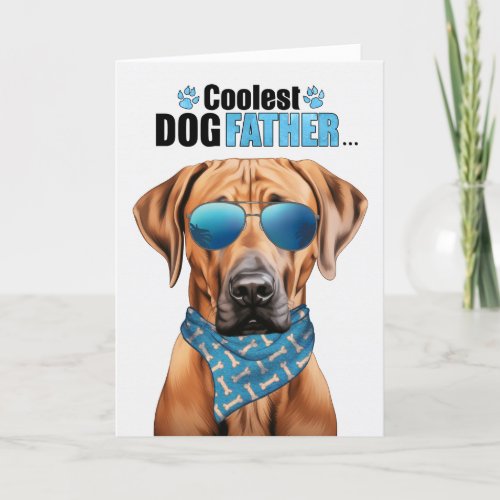 Rhodesian Ridgeback Dog Coolest Dad Fathers Day Holiday Card