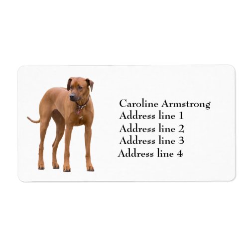 Rhodesian Ridgeback dog custom address labels