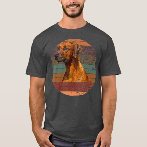 Rhodesian Ridgeback Dog Gift Retro Sunset T_Shirt