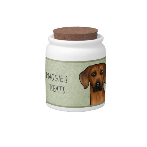 Rhodesian Ridgeback Dog Head On Green Pet Treat Candy Jar