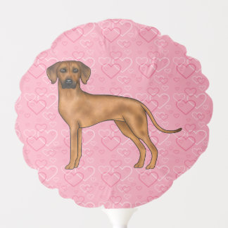 Rhodesian Ridgeback Dog Head On Pink Love Hearts Balloon