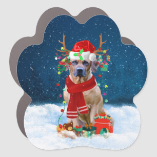 Rhodesian Ridgeback Dog in Snow Christmas Gift Car Magnet