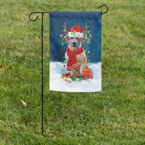 Rhodesian Ridgeback Dog in Snow Christmas Gift Garden Flag