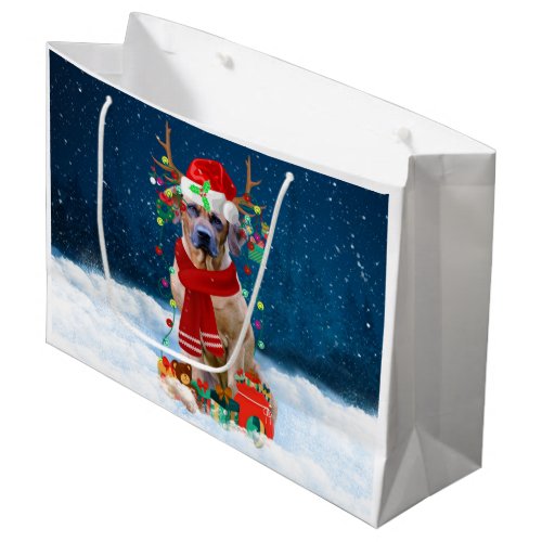 Rhodesian Ridgeback Dog in Snow Christmas Gift  Large Gift Bag