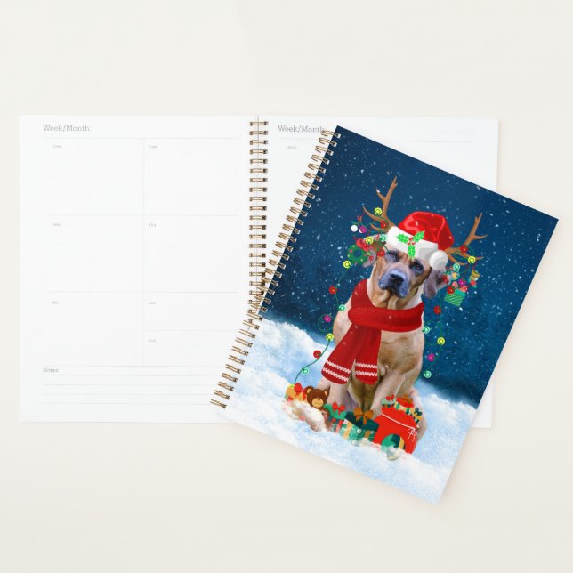 Rhodesian Ridgeback Dog in Snow Christmas Gift  Planner (Display)