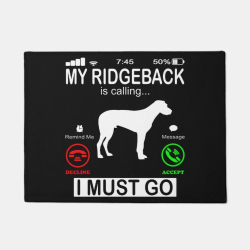 Rhodesian Ridgeback Dog is Calling Telephone Funny Doormat