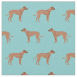 rhodesian ridgeback dog light blue fabric