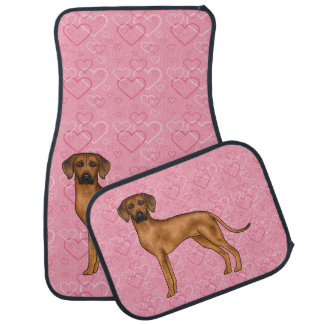 Rhodesian Ridgeback Dog Love Heart Pattern Pink Car Floor Mat